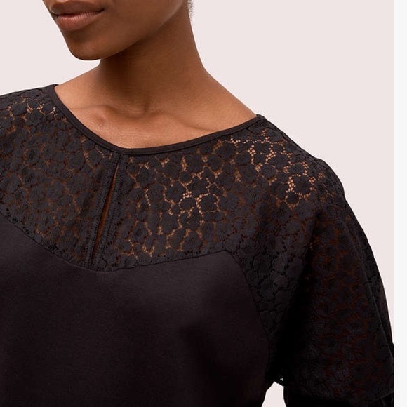 NWT Kate Spade Flora Leopard Lace Ponte Dress Black Office Funeral Sz S - Picture 3 of 12